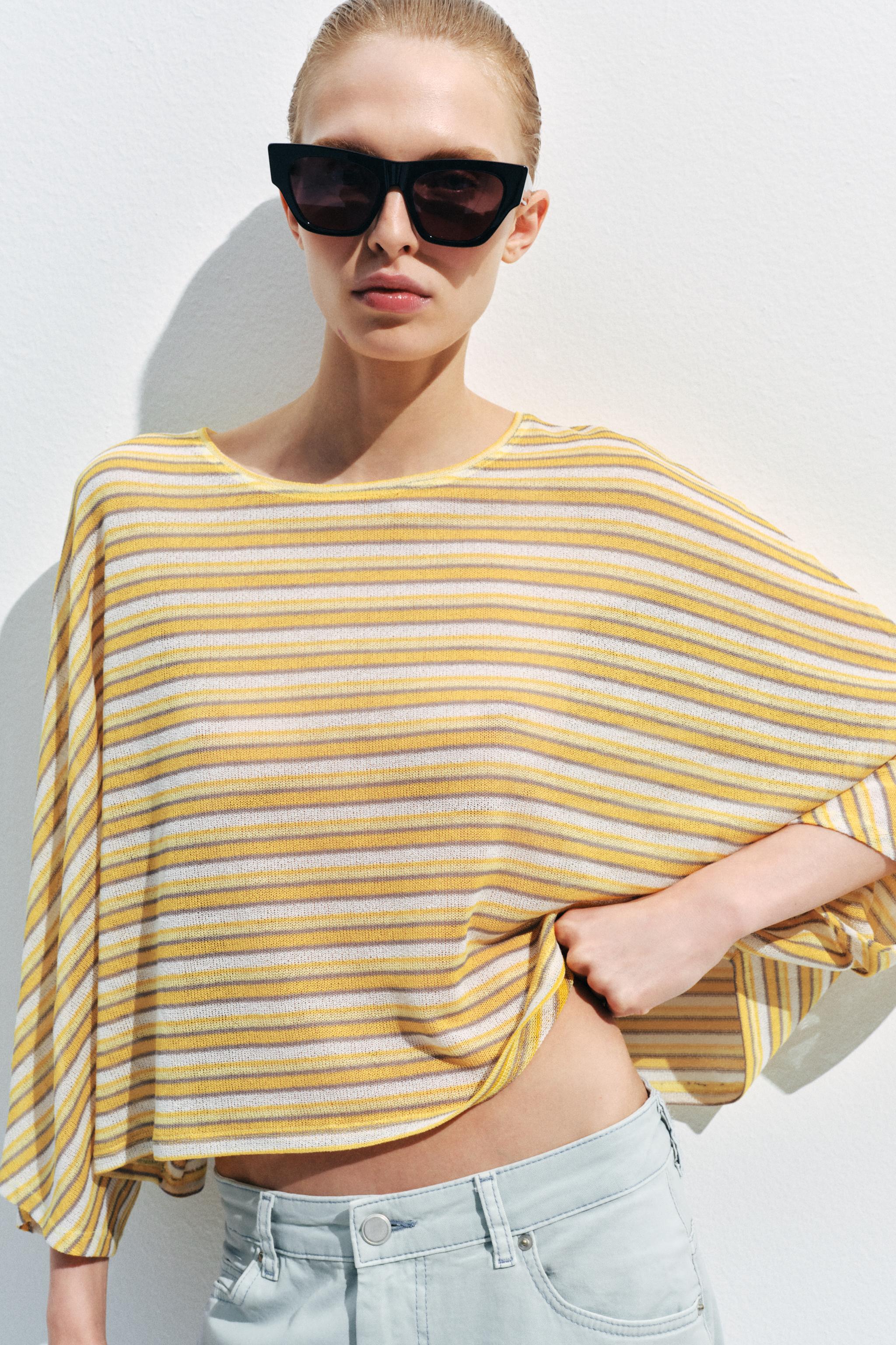 RUSTIC STRIPED CAPE T-SHIRT